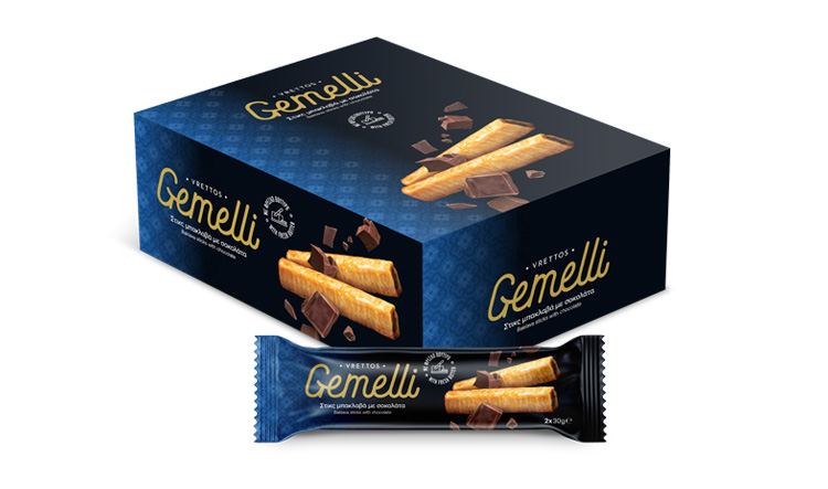 Gemelli (Sticks Μπακλαβά βουτύρου με Σοκολάτα)